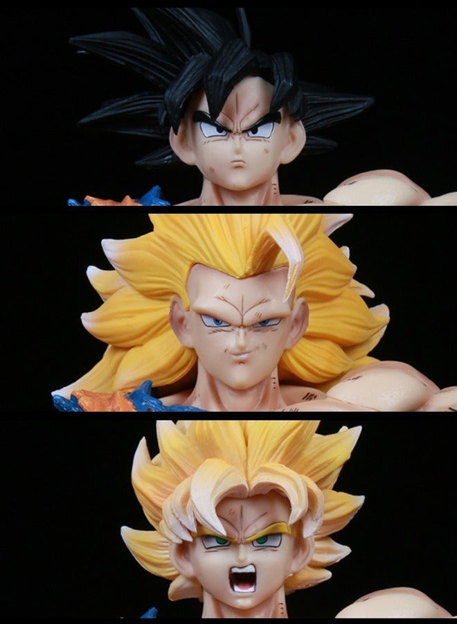 Wukong hand-made three-head sculpture replacement luminous Action Figure Decorative Resin Sculpture Home Decor Statue, Art Figurine Home Decor, Suitable for Office, Living Room, Bedroom, Bookshelf, TV Cabinet, Desktop  - Image 3