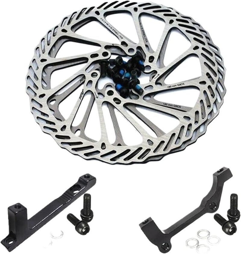 Bicycle Hydraulic Disc Brake Rotor 180mm Stainless Steel With PM IS Adapter - Image 3