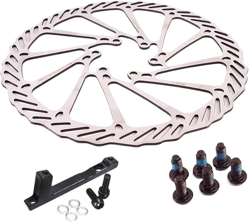 Bicycle Hydraulic Disc Brake Rotor 180mm Stainless Steel With PM IS Adapter - Image 1