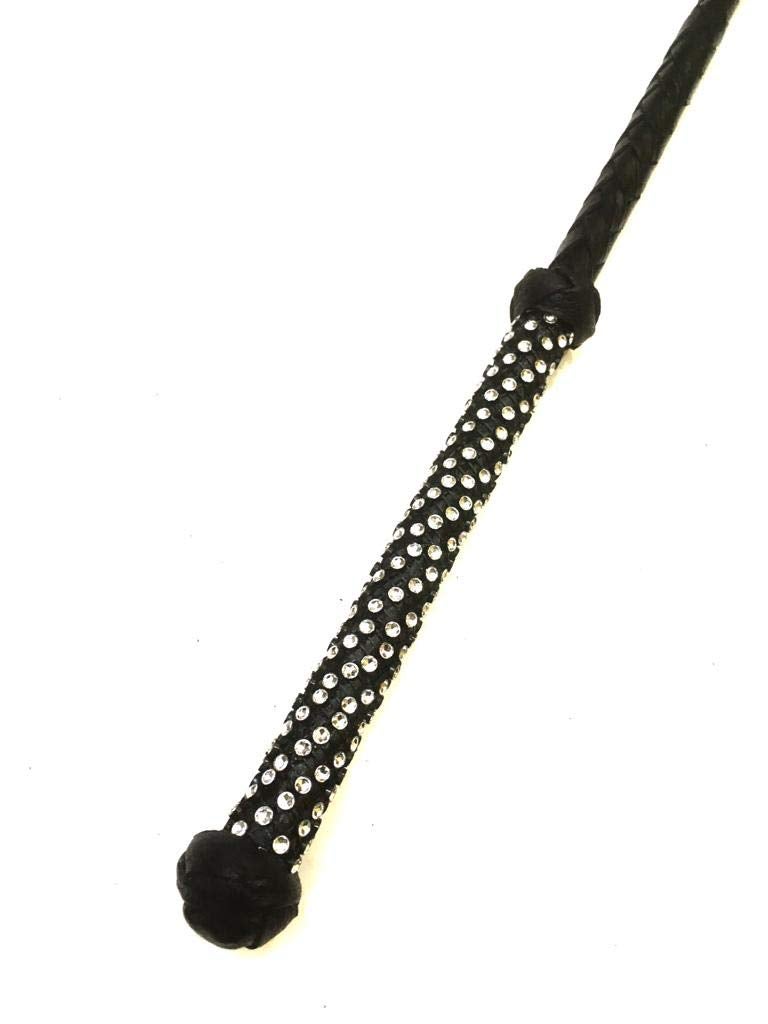 PETS TRIANGLE 27" Black Riding Crop Unbreakable Whip Stick - Leather Braided Equestrian Delight: 27-Inch Riding Crop for Pets - Image 3