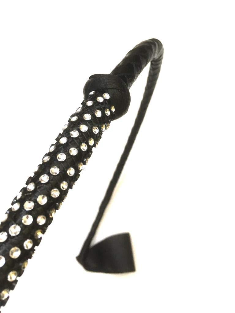 PETS TRIANGLE 27" Black Riding Crop Unbreakable Whip Stick - Leather Braided Equestrian Delight: 27-Inch Riding Crop for Pets - Image 4