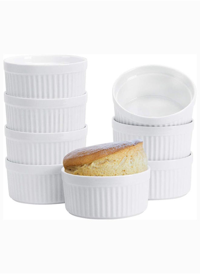 8 Pieces Ceramic Ramekins 10Oz White Souffle Oven Safe Stoneware Bakeware Porcelain Ramekin Set Serving For Sauces Dipping Onion Soup Lava Cake Flan Creme Brulee Pudding Mini Custard Dishes - pzsku/Z30DEA00C49F6921050C2Z/45/_/1692627112/e0d8d6e8-1c74-4c8a-ae79-d3a66de67008