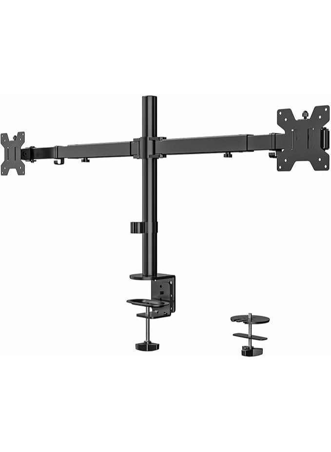 Dual Monitor Desk Mount – Height Adjustable Stand for 2 Screens up to 38 Inches – Supports 22 lbs per Arm – Space-Saving & Ergonomic - Image 1