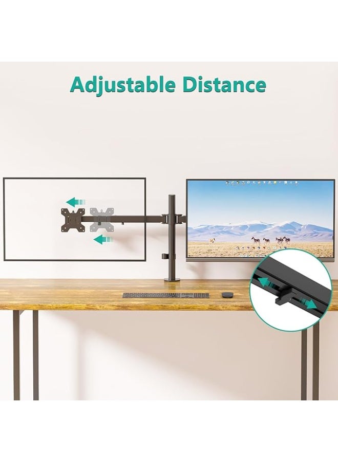 Dual Monitor Desk Mount – Height Adjustable Stand for 2 Screens up to 38 Inches – Supports 22 lbs per Arm – Space-Saving & Ergonomic - Image 2