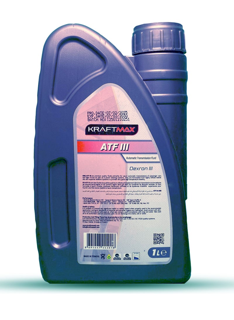 Kraft Max Automatic Gear Oil Dexron 3 - ATF III - Red -  1L