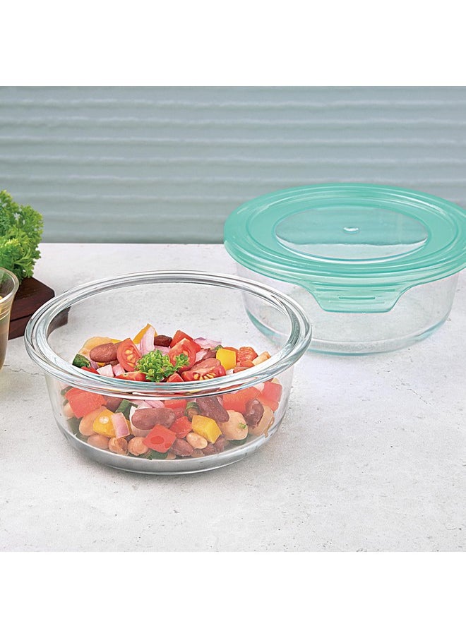 La Opala La Opala Cook Serve Store 100% Borosilicate Glass Storage Container | Simply Store with Lid | Round 400 ml | Microwave & Oven Proof | Dishwasher & Freezer Proof | Strong & Durable | Transparent  - Image 1