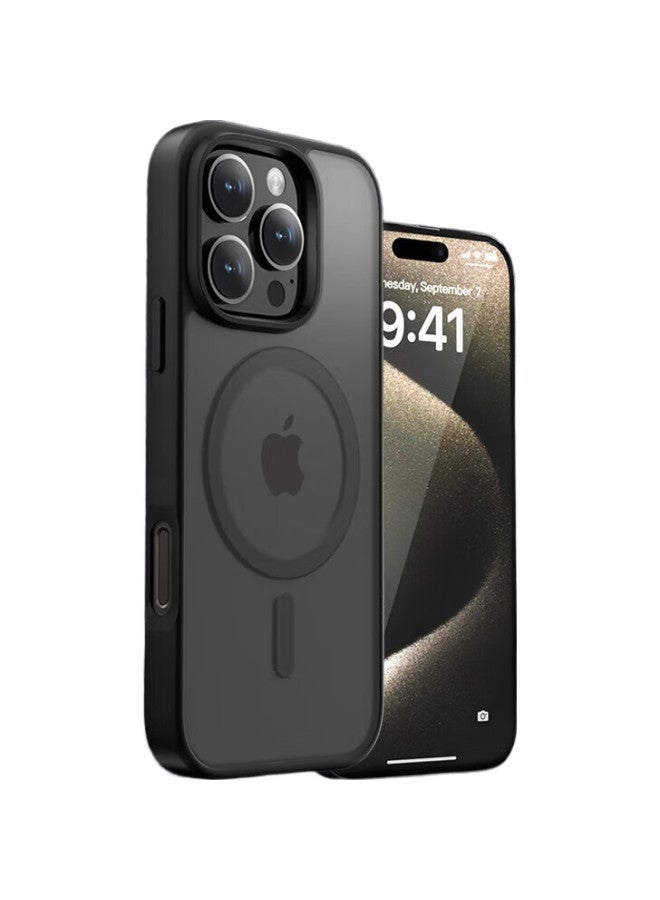 JD.com Jd Jingzao [Skin-Like Magnetic] Iphone 16 Pro Max Case, Magnetic Apple 16 Pro Max Protective Cover, Transparent Magnetic Shockproof Magsafe Charging Frosted Black - Image 1