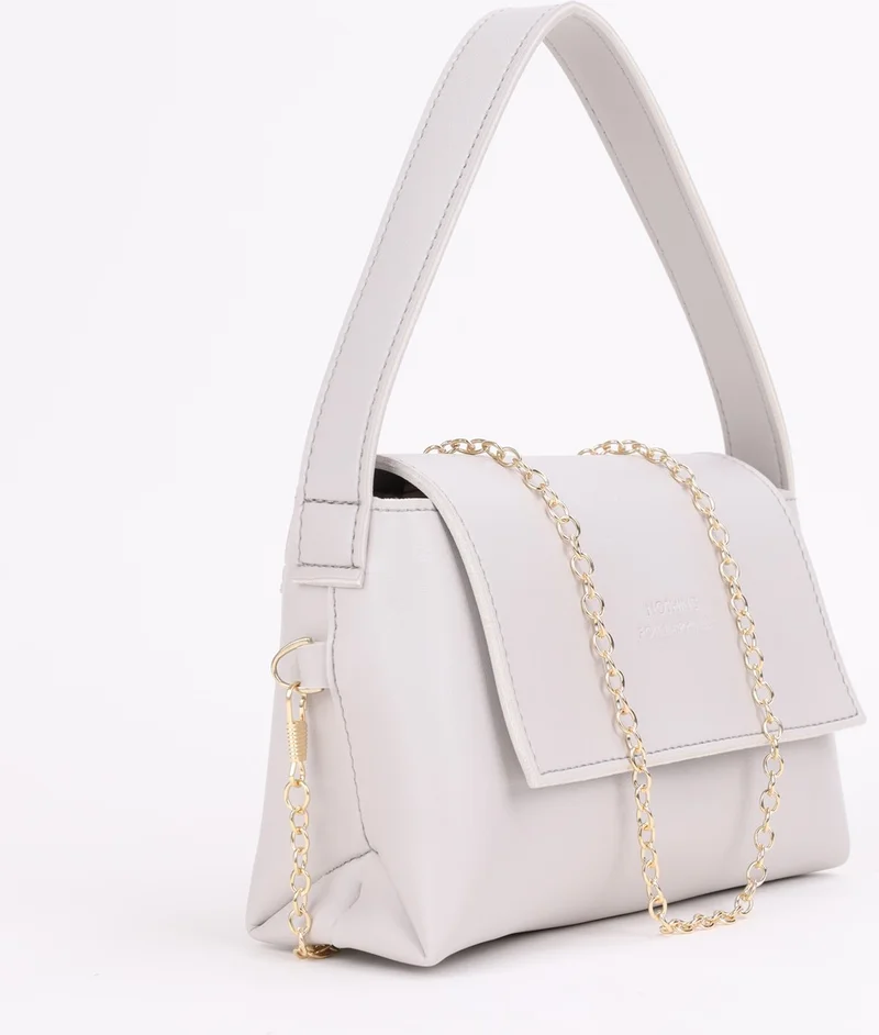 نوثينج Women's Mini Baguette Cross Gold Chain Shoulder Bag Gray