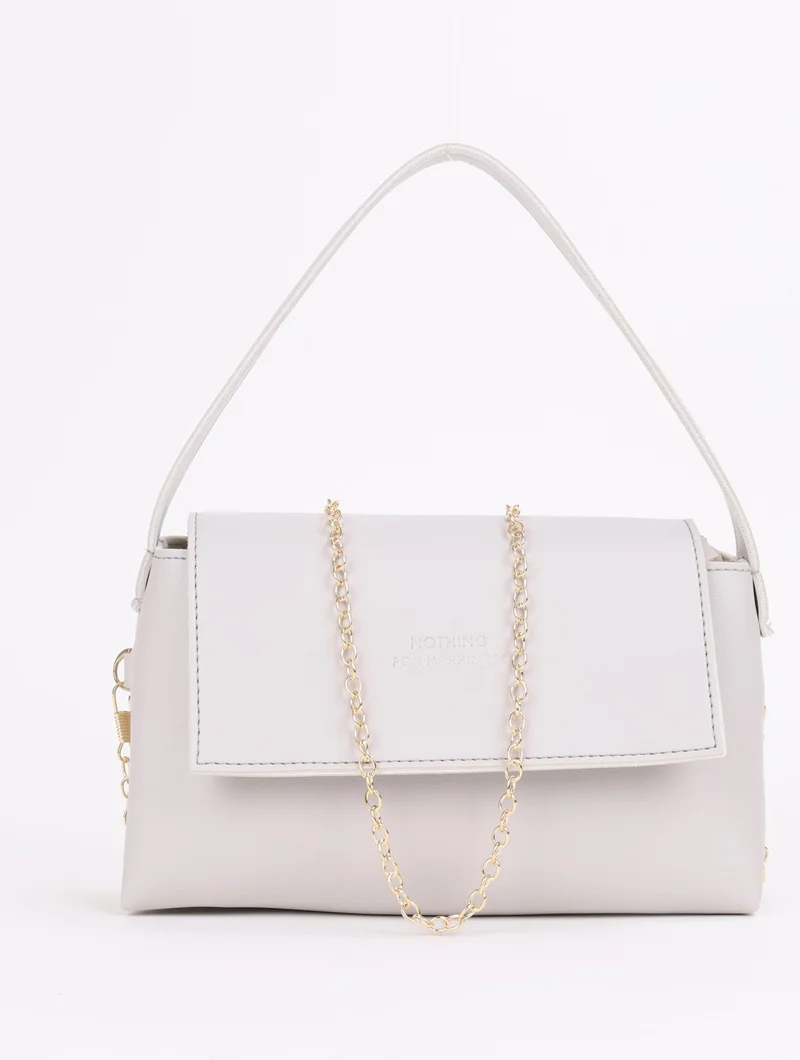 نوثينج Women's Mini Baguette Cross Gold Chain Shoulder Bag Gray