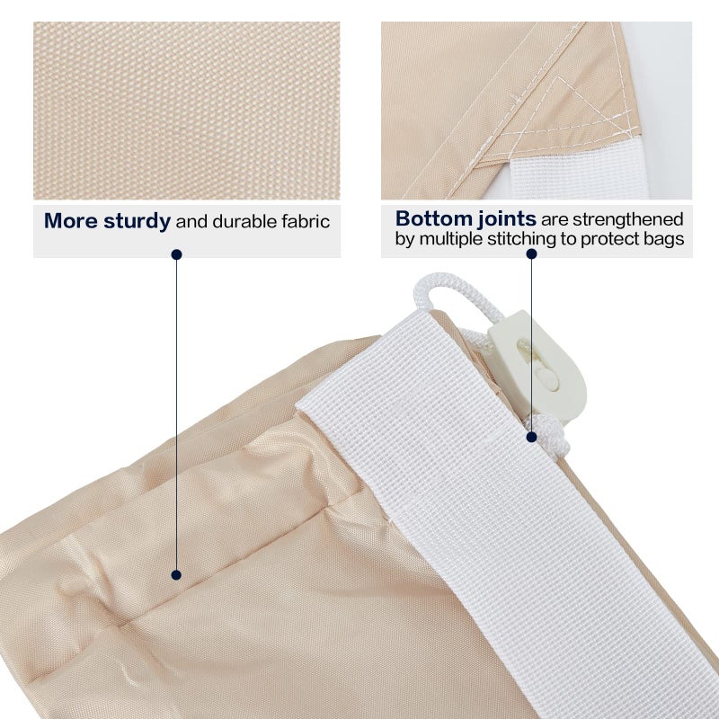 HOMEST 2 Pack XL Nylon Laundry Bag with Strap, Large Dirty Clothes Organizer, Easy Fit a Laundry Hamper or Basket, Can Carry Up to 4 Loads of Laundry, Beige - Image 5