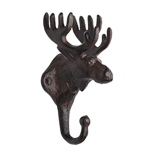 BRASSTAR Vintage Cast Iron Deer Head Antlers Wall Hooks/Hanger - Living Room Bathroom Room Kitchen Wall Decoration Coat Hooks Rustic PTZY226 - Image 1