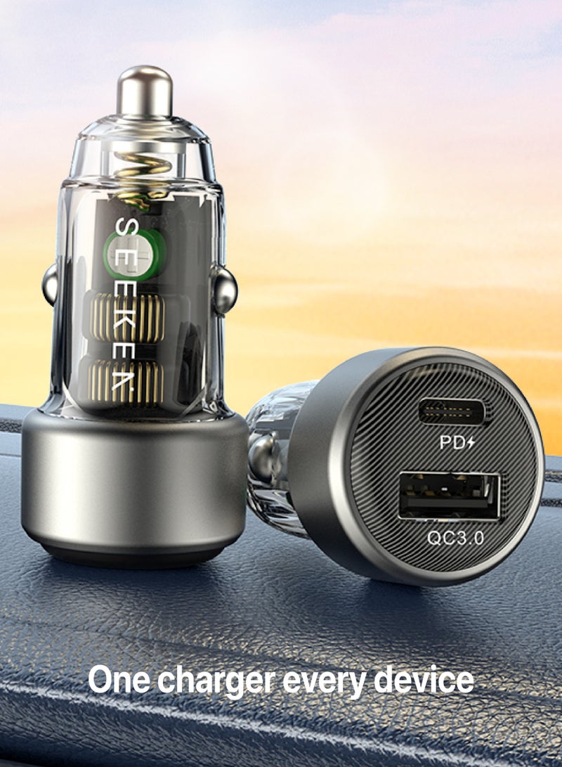 Seeken 83W Dual Port Fast Car Charger | USB-C PD & USB-A Fast Charging Adapter | Compatible with Laptops, Tablets & Smartphones | DC 12V-24V for Cars & Trucks - Image 3