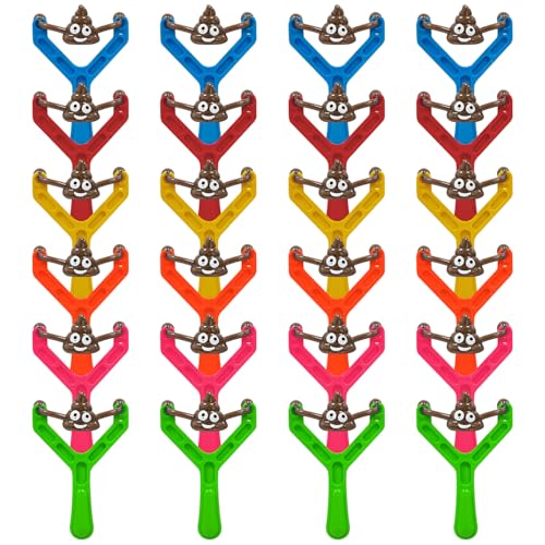 M.best Mbest 48pcs Poop Slingshot Flying Toys Bulk Sticky Rubber Flying Shooting Game ToyNovelty Party Favors Funny Gifts for Kids Easter Christmas Birthday Goodie Bag Stuffers - Image 1
