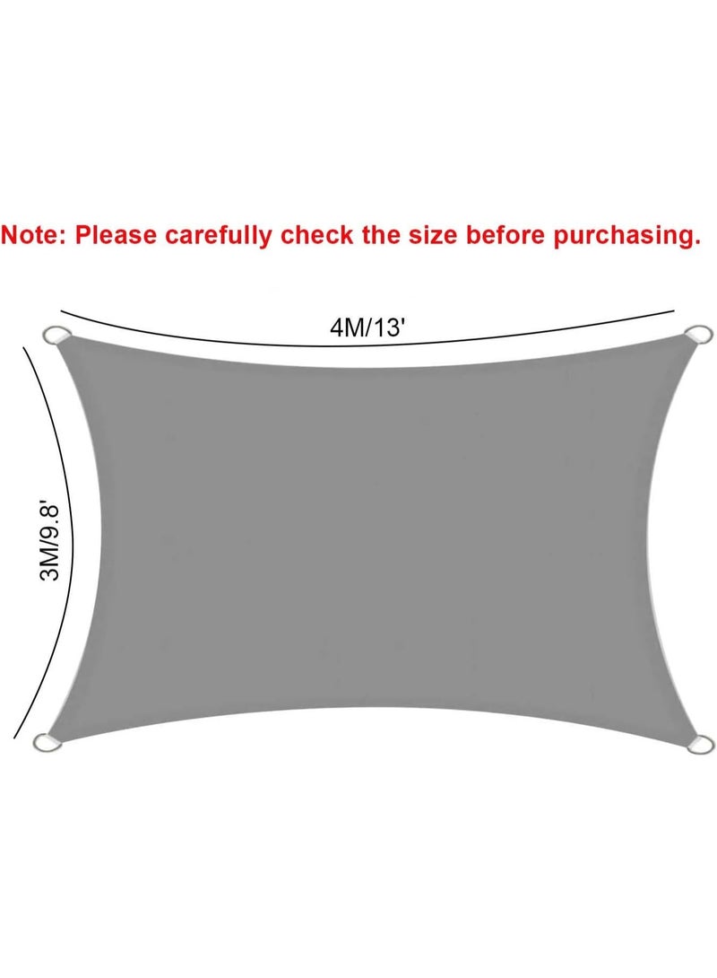 يوڠام أشرعة ظل الشمس المنحنية القابلة للماء قماش مظلة الظل في الهواء الطلق لحجب الأشعة فوق البنفسجية غطاء مظلة مستطيل للحديقة والفناء والسطح والأنشطة الخارجية باللون الرمادي 3x4م - Image 4