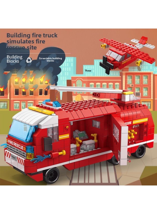 Lele Brothers Fire Fighting Series Fire Fighting Engines Compatible With Lego Piece Building Blocks Small Particle Boys Toy 8752-Color:LL 8752-1 Fire Boat [E-Commerce Bag]]-Specifications:Color Bag 30*40cm  - Image 2