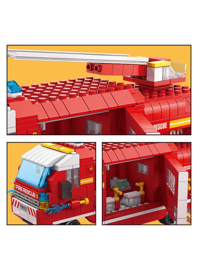 Lele Brothers Fire Fighting Series Fire Fighting Engines Compatible With Lego Piece Building Blocks Small Particle Boys Toy 8752-Color:LL 8752-1 Fire Boat [E-Commerce Bag]]-Specifications:Color Bag 30*40cm  - Image 5