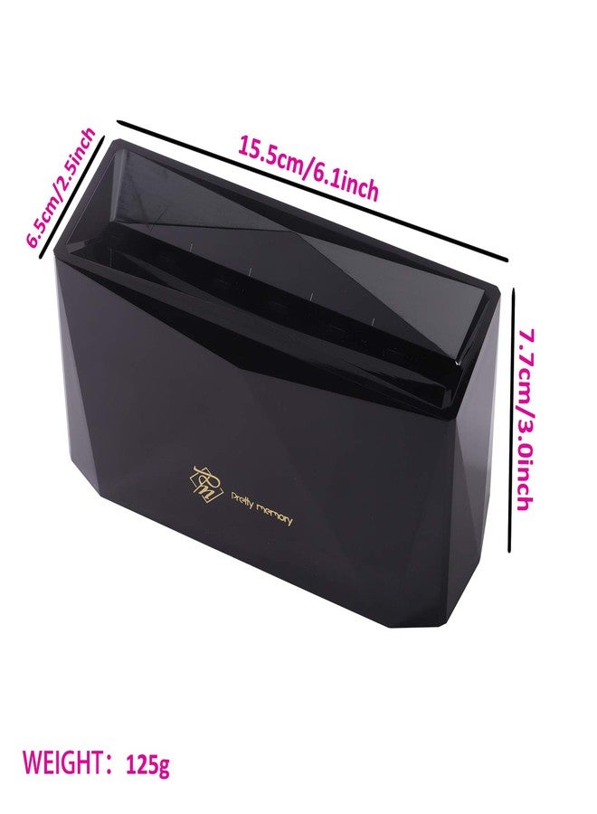 بريتي ميموري حامل ملاقط رموش أنيق بستة ثقوب، حامل ملاقط لتركيب الرموش، حامل ملاقط لمستلزمات تركيب الرموش، أدوات وإكسسوارات الرموش، أسود - Image 2