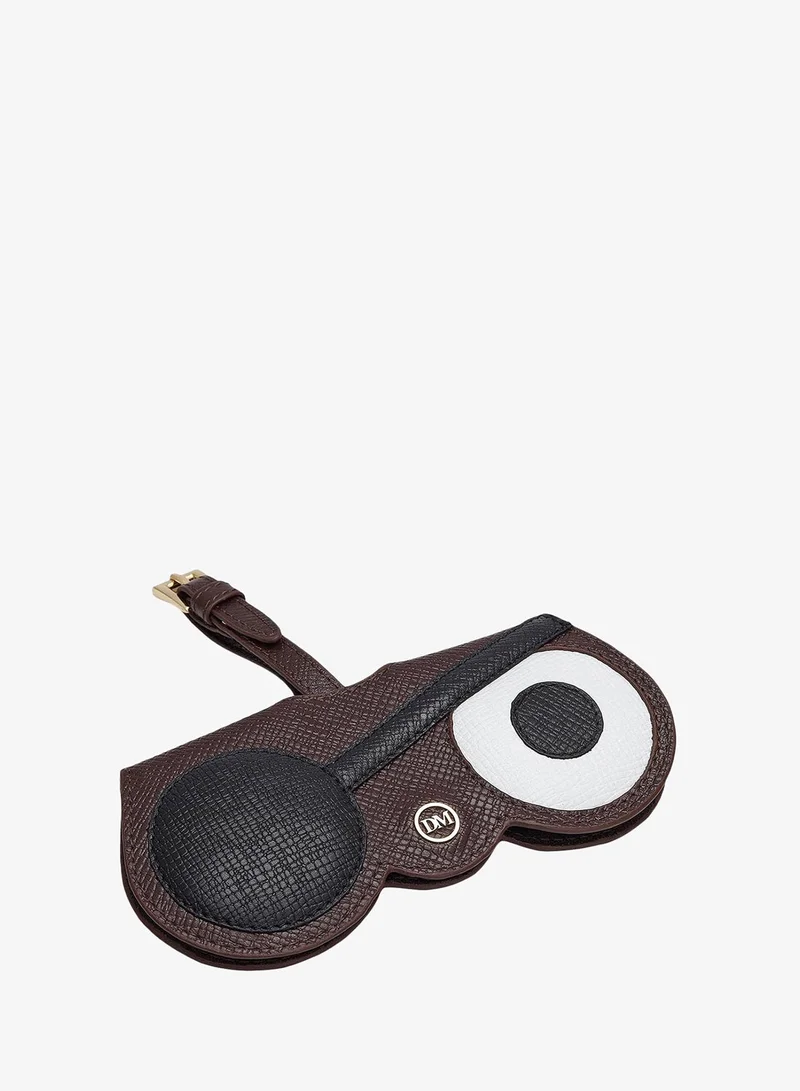 Da Milano Da Milano Monogram Patterned Leather Eyewear Protection Case - Chocolate (SC-10062)