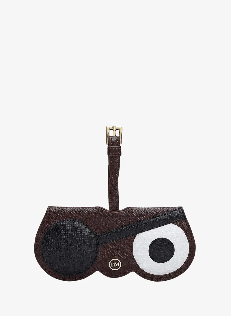 Da Milano Da Milano Monogram Patterned Leather Eyewear Protection Case - Chocolate (SC-10062)