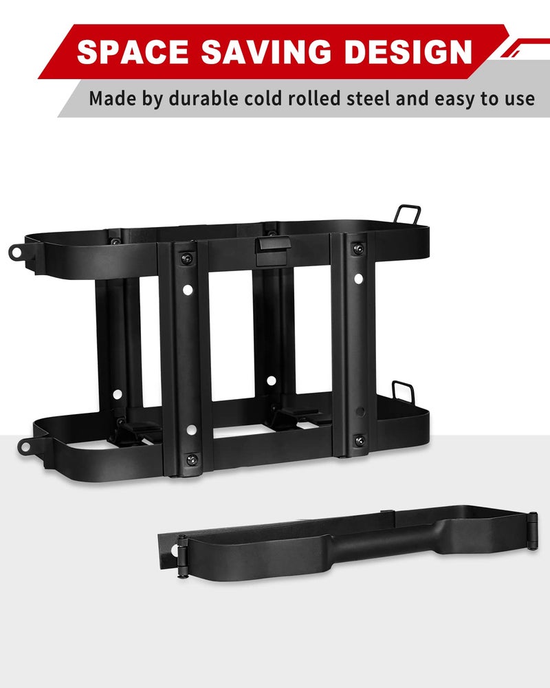 Racewill 2 Pack Upgrade Jerry Can Mounting Holders, 5 Gallon (20 Liter) Black Double Lockable Jerry Gas Can Holder Racks - Image 5