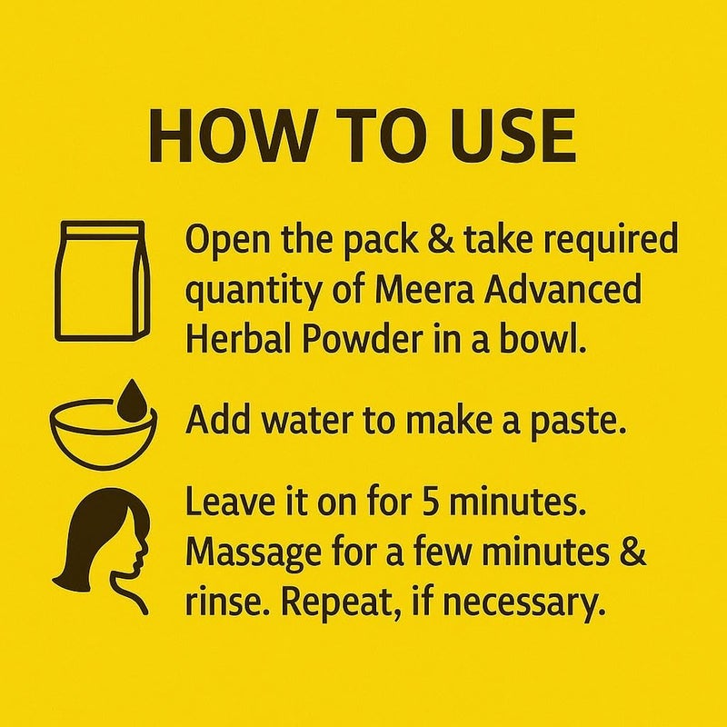 Meera Herbal Hair Wash Powder, 120 gm - Image 5