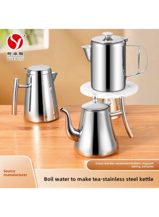 Direct Supply Thick Stainless Steel Cashpot Hotel Special Tea Kettle With Strainer Teapot Kettle Cross-border-Color:Natural Color-Capacity:Cold Kettle ]  - Image 2