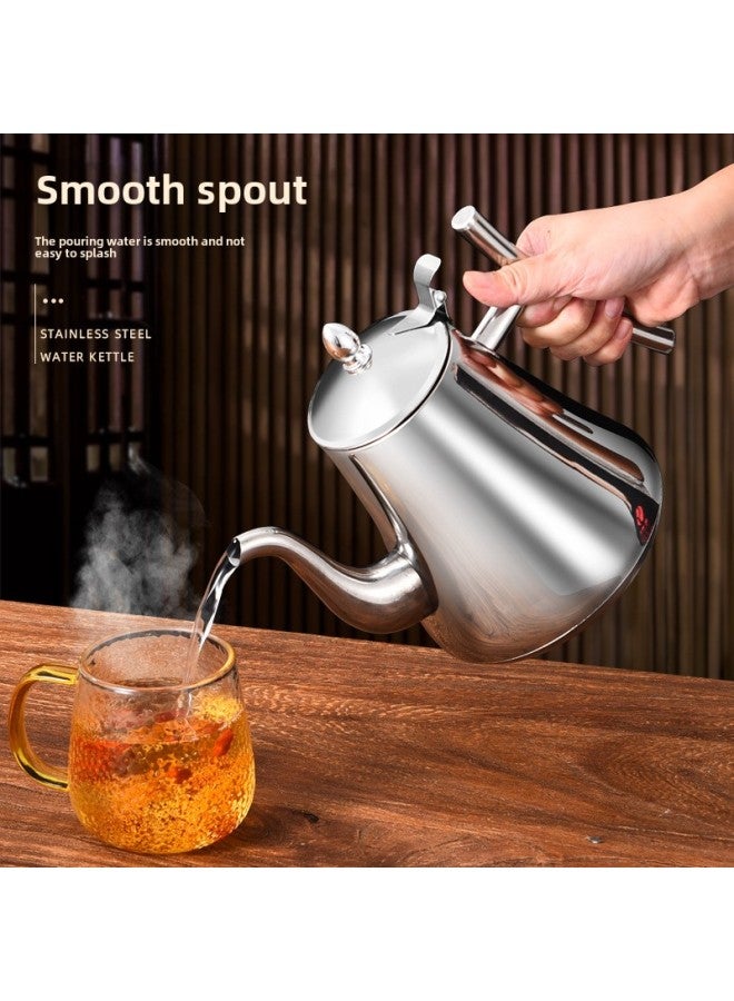Direct Supply Thick Stainless Steel Cashpot Hotel Special Tea Kettle With Strainer Teapot Kettle Cross-border-Color:Natural Color-Capacity:Cold Kettle ]  - Image 3