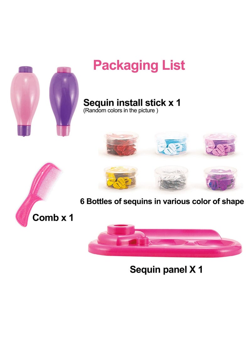 Hair Gem Stamper Kit, Effortless Hair Decoration Tool with Sparkling Glitter Sequins, 5 Unique Styles for Stunning Hair Makeovers Perfect for Parties and Special Occasions  - Image 4