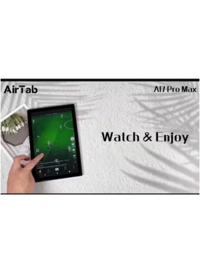 AirTab 10.1-Inch Smart Tablet A17 PRO MAX Android 13 Tablet with 16GB RAM & 1TB Storage | Quad-Core Processor | Dual SIM 4G LTE + Wi-Fi | Bluetooth Neckband Headphones | Touch Pen & Detachable Keyboard | Full HD Display | Long Battery Life | Sleek Gray Design - Image 4