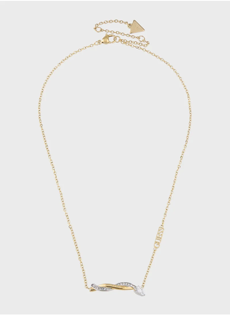 جس Jubn05066Jwygrht/U 16-18 Inch Twist Necklace