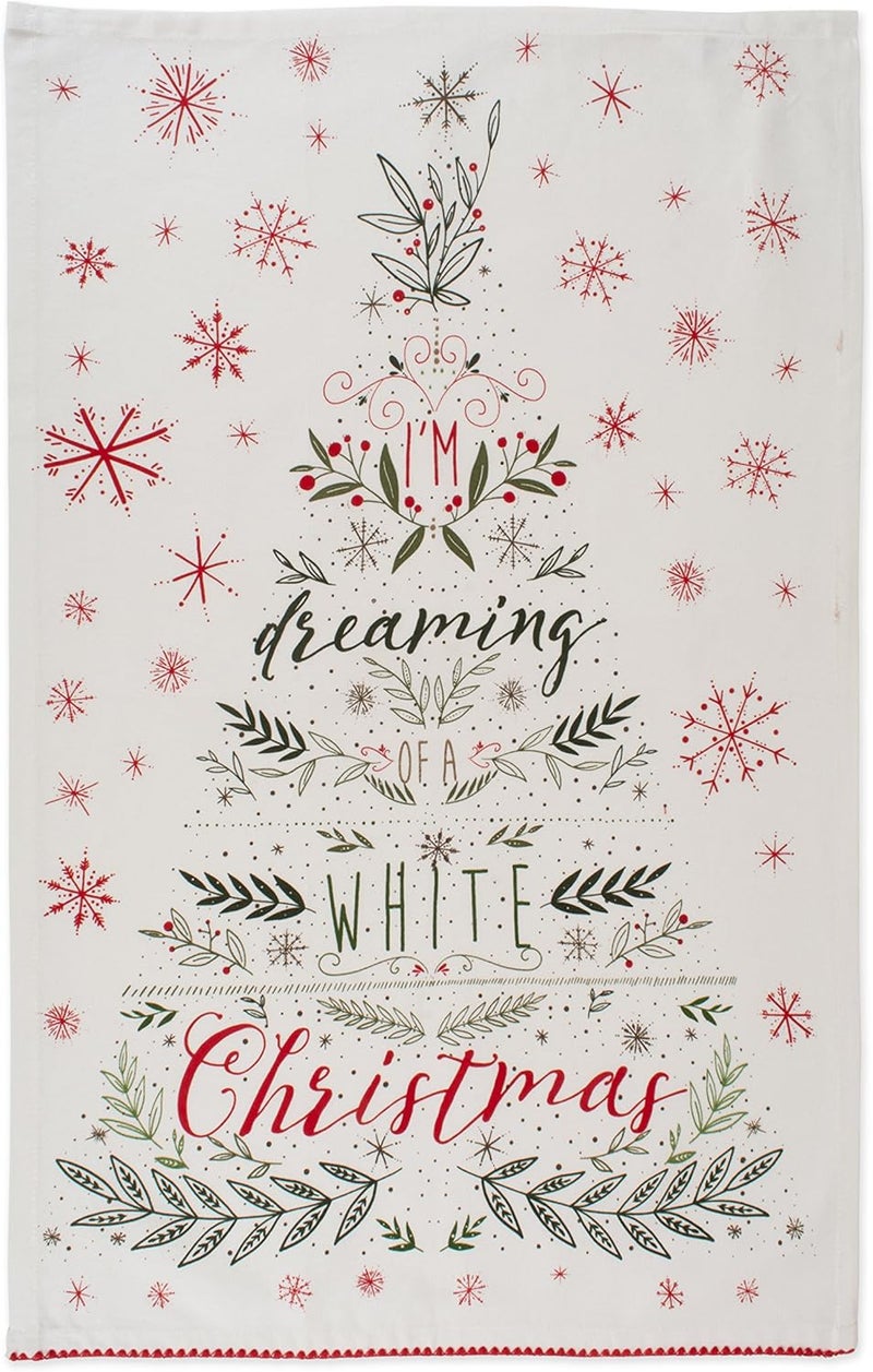 DII Christmas Kitchen Towel Set, Floral Tea Towels for Baking, Cleaning, Entertainment & Cooking, 18x28, Noel, 2 Piece - Image 4