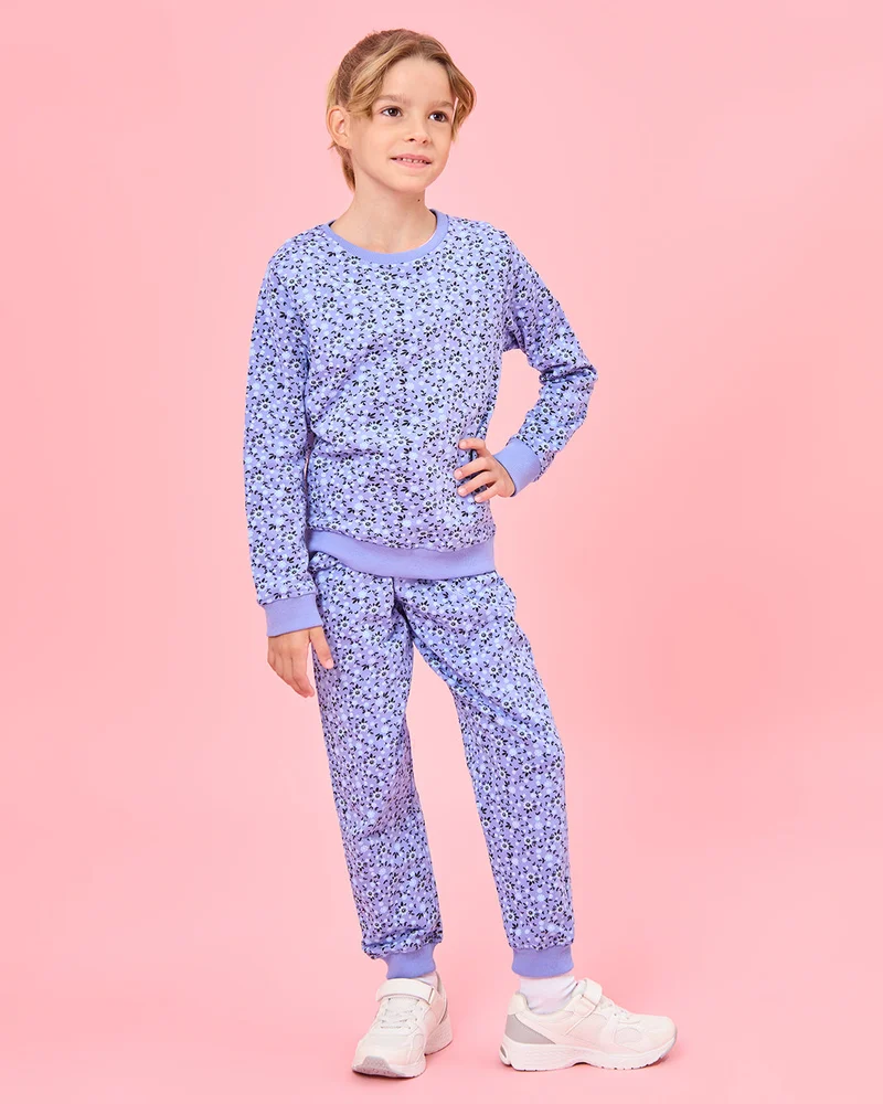 ردتاغ Girls Purple Embellished Casual Set (2 Piece)
