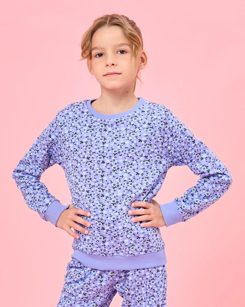 ردتاغ Girls Purple Embellished Casual Set (2 Piece)