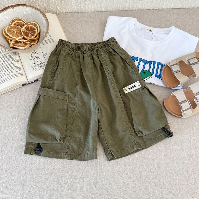 8040 Kidsren'S Clothing Boys Summer Shorts Boys Summer Medium Pants Thin Summer Casual Pants - Image 1