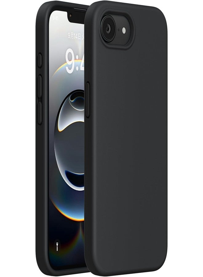 Miracase Compatible with iPhone 16e Case, [Soft Anti-Scratch Microfiber Lining], Liquid Silicone Case Gel Rubber Shockproof Drop Protection Phone Case for iPhone 16e, Black - Image 1