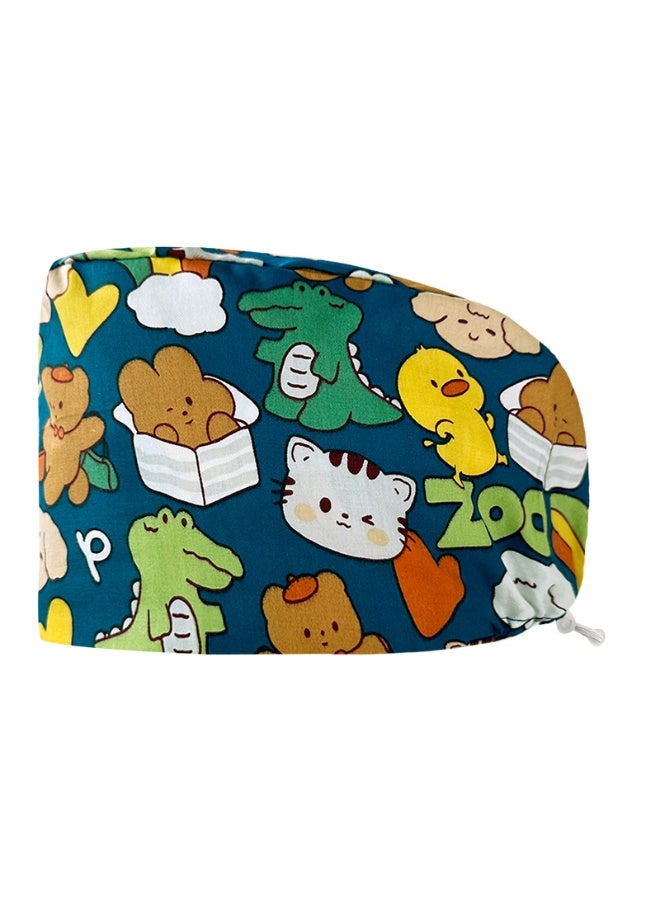 NIBEMINENT Personalized Colorful Print Cotton Hat Medical Scrubs Caps Buckle Beauty Salon Hat Lab Pet Shop HeadCover Nurse Cap Surgical Cap