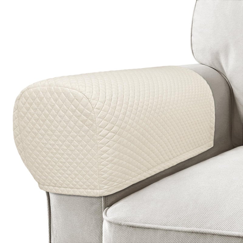 Roytub Couch Arm Covers, Breathable Armrest Cover for Sofa, Armchair, Loveseat, Scratch-Resistant Recliner Arm Covers Protect and Decorate Your Sofa(Medium, Beige, 2PCS) - Image 1