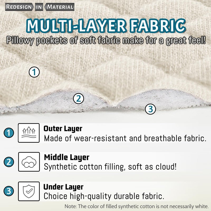Roytub Couch Arm Covers, Breathable Armrest Cover for Sofa, Armchair, Loveseat, Scratch-Resistant Recliner Arm Covers Protect and Decorate Your Sofa(Medium, Beige, 2PCS) - Image 4