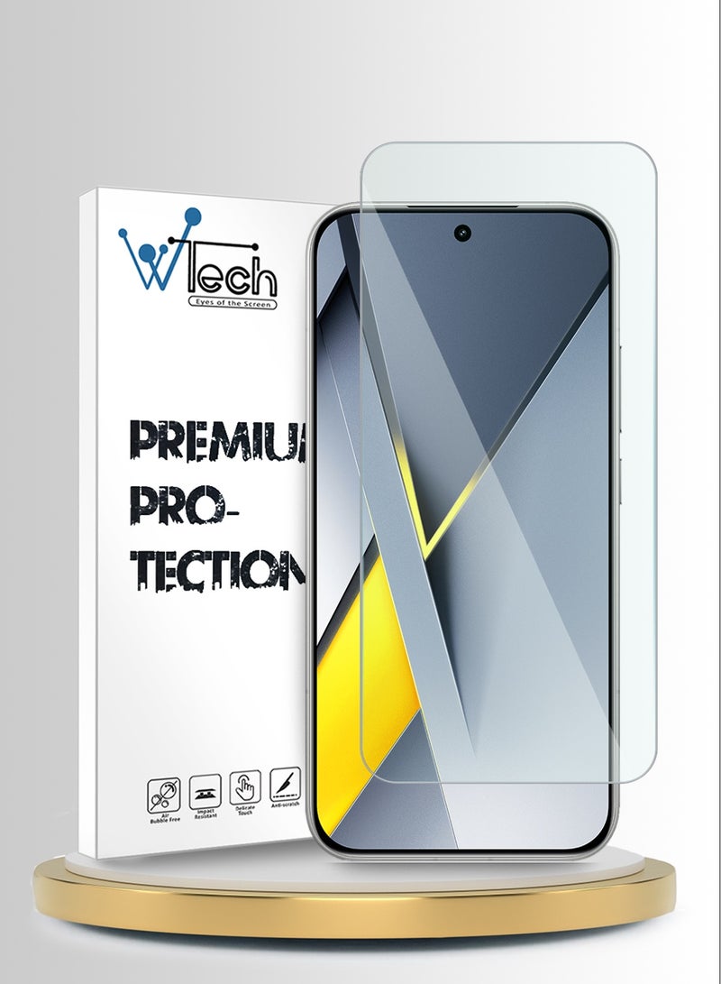 دبليو تيك حامي شاشة زجاجي مقسّى من طراز WTech Premium Series بحواف منحنية 9H 2.5D لجهاز Xiaomi Poco F8 Pro 5G 2025 (MSG9CN) - شفاف - Image 1