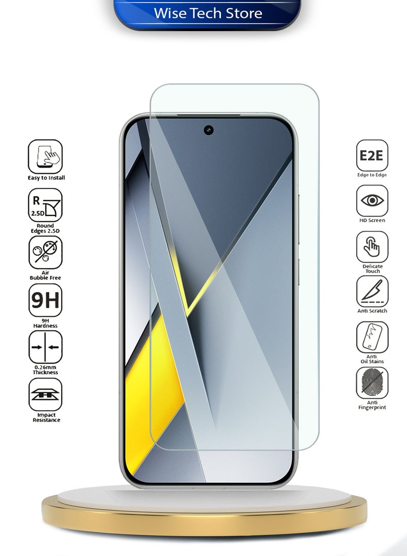 دبليو تيك حامي شاشة زجاجي مقسّى من طراز WTech Premium Series بحواف منحنية 9H 2.5D لجهاز Xiaomi Poco F8 Pro 5G 2025 (MSG9CN) - شفاف - Image 2