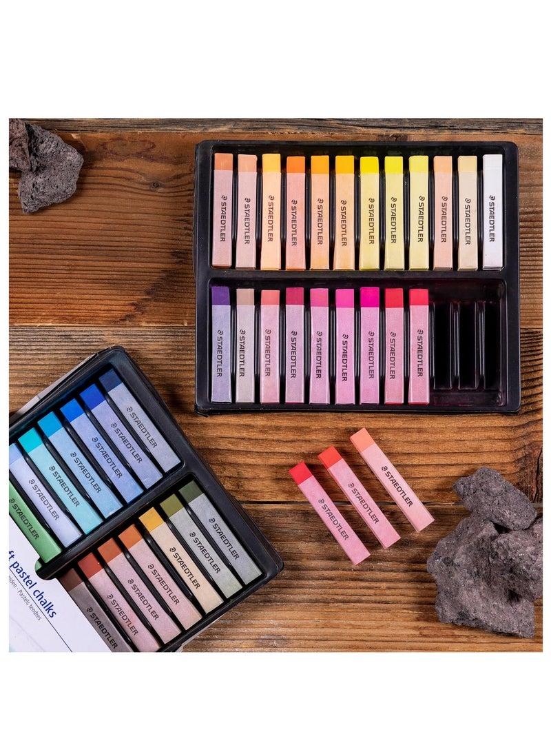 STAEDTLER 36-Piece Karat Premium Quality Soft Pastel Chalks Set In Heavy-Duty Cardboard Storage Case - Image 2