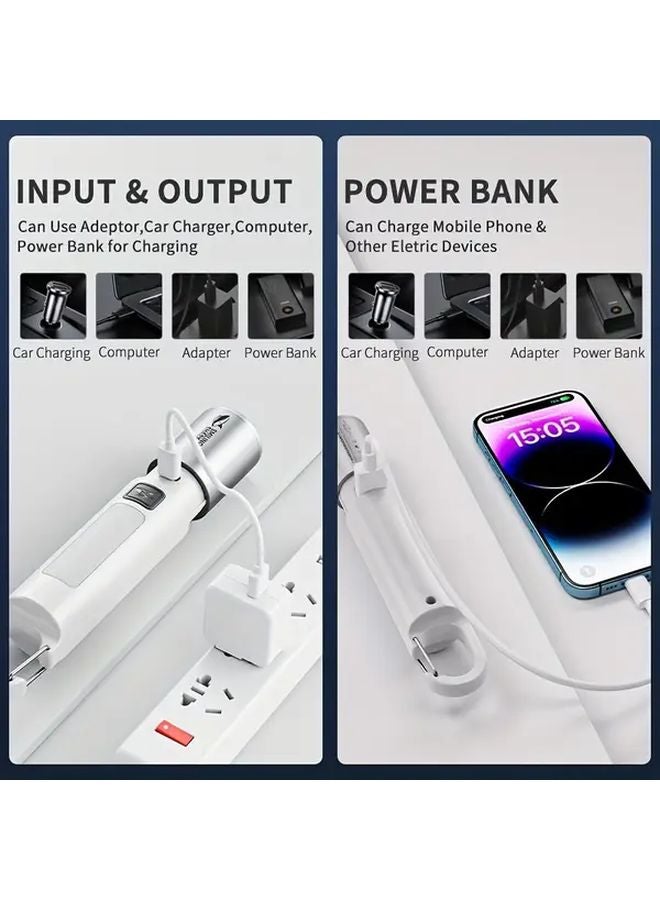 SD 1019 White Smiling Shark XPE LED Flashlight Super Bright 3 Modes Type C Rechargeable - Image 5