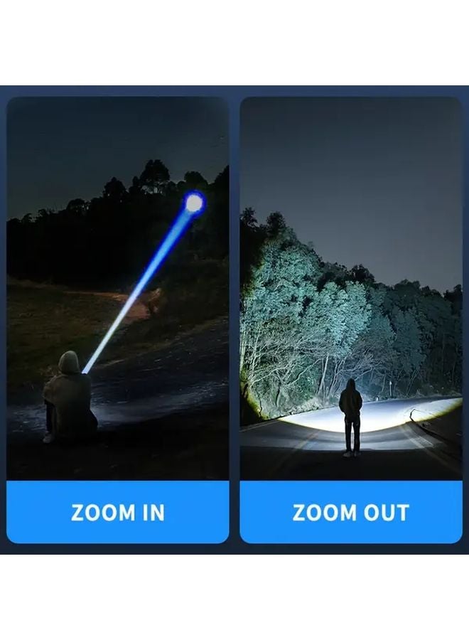 SD 1019 White Smiling Shark XPE LED Flashlight Super Bright 3 Modes Type C Rechargeable - Image 3