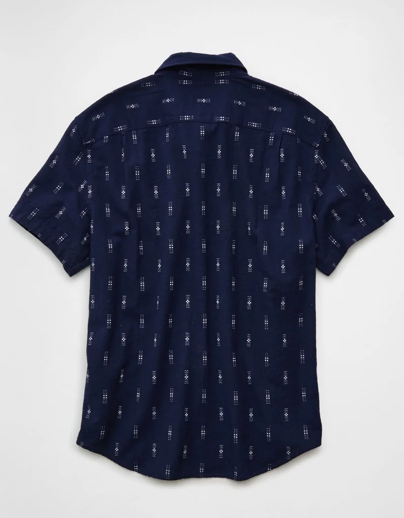 American Eagle  AE Short-Sleeve Button-Up Shirt for Men | Best Price UAE