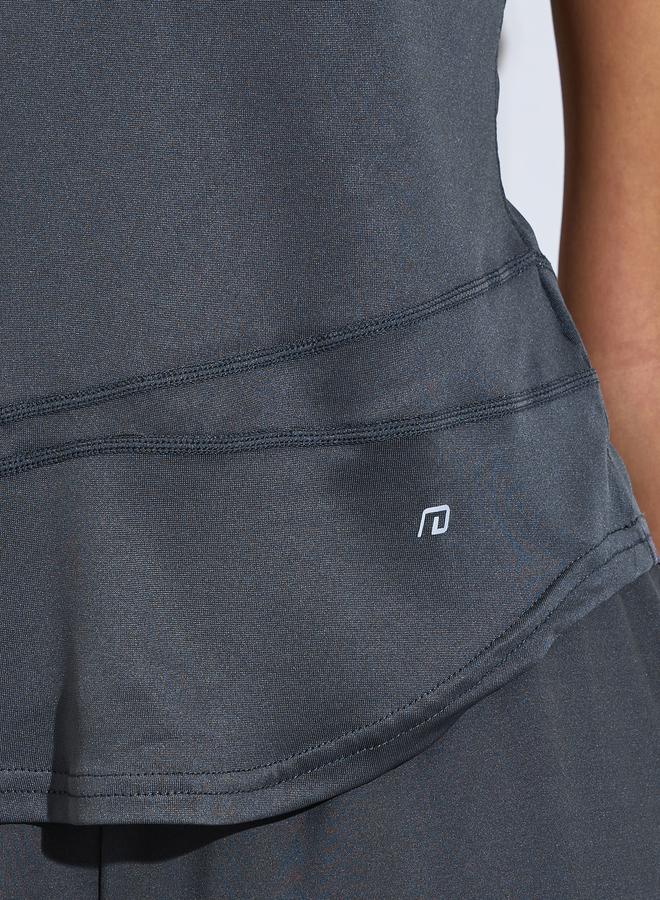 Styli Active Charcoal Logo Asymmetric Stitch Detail Top - Image 3