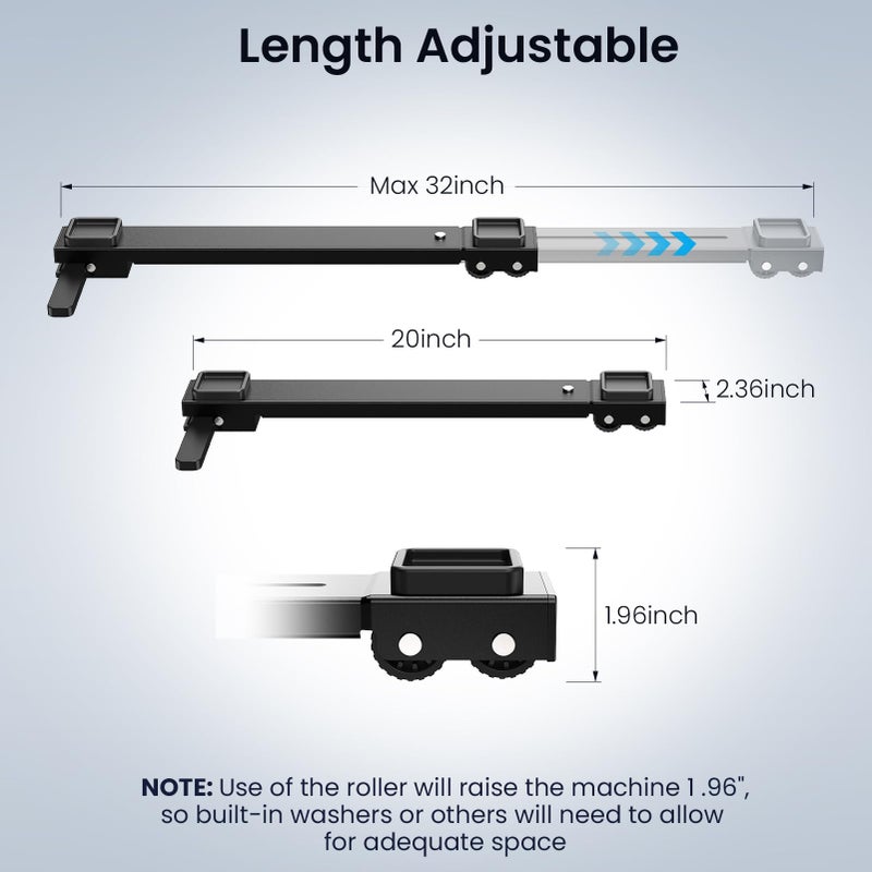 PHOPHO Appliance Slider Heavy Duty with Wheels, Adjustable Appliance Roller Base Max 32", Lockable Furniture Mover for Hardwood Floors, Easy Move for Refrigerator, Dryer, Dishwasher, Washing Machine (Black) - Image 3
