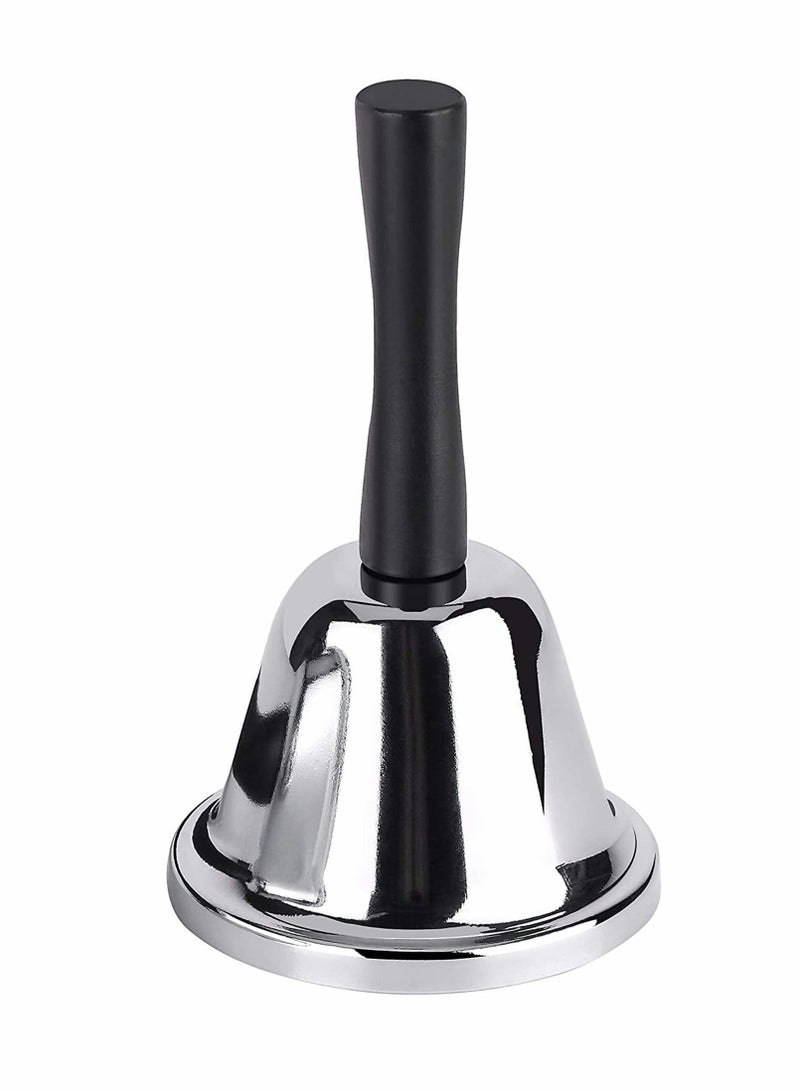Generic Loud Hand Bell, Silver Steel Hand Bells for Adults, Dinner Bells for Inside Classroom Bell, for Food Line, Alarm, Jingles, Ringing  - Image 1