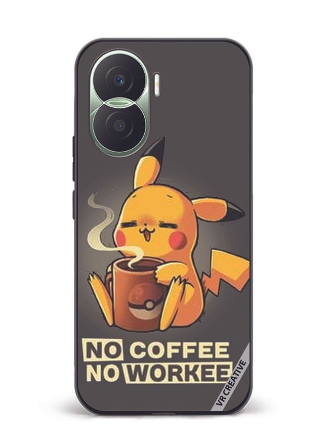 VR CREATIVE Protective Case Cover For Honor Play7T Pro No Coffee No Work Design Multicolour - Image 1