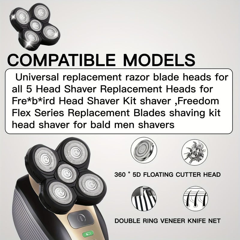 5 Blade Head Shaver Replacement Heads Refills 1pc For Bald Men Freedom Shaving Electric Razor For Head And Face - Image 5
