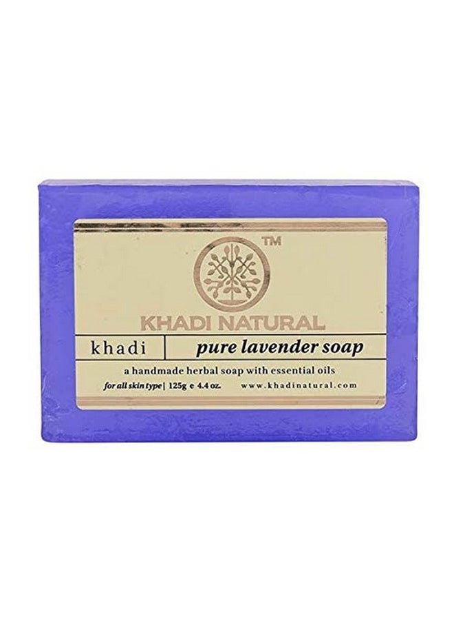 Khadi Natural Ayurvedic Handmade Bath Soap 125G Each Pure Lavender Soaps Pack Of 4 